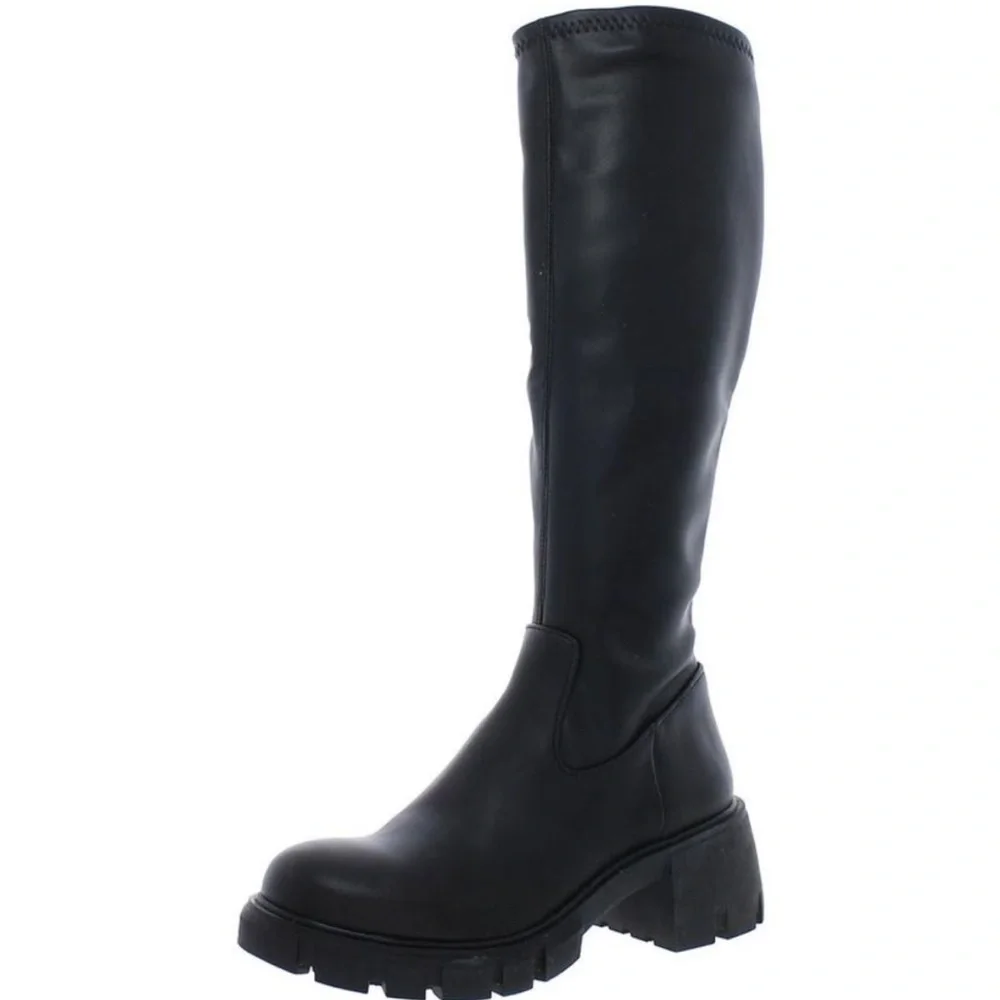 Steve Madden Aberdeen Knee High Boots 6.5 | Chunky Lug Sole Combat Boots